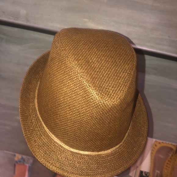 Trilby hats straw with pink & white polka dot ribbon and brown hat main image 4